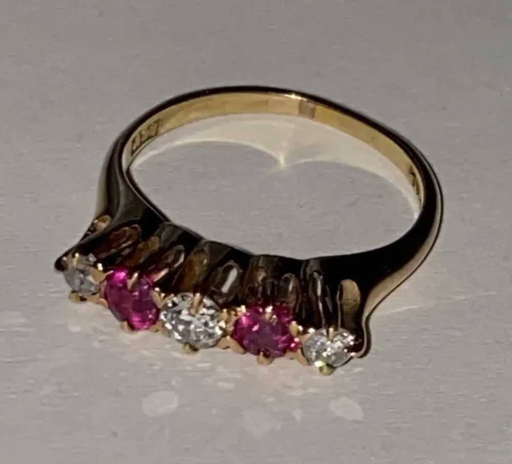 Antique DIAMOND & RUBY RING – 14k Gold, Straight … - image 8