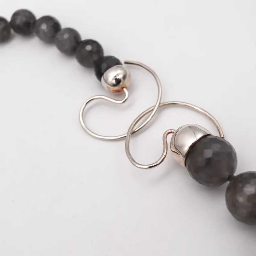 Monica Coscioni Roma Faceted Gray Agate Bead Neck… - image 4