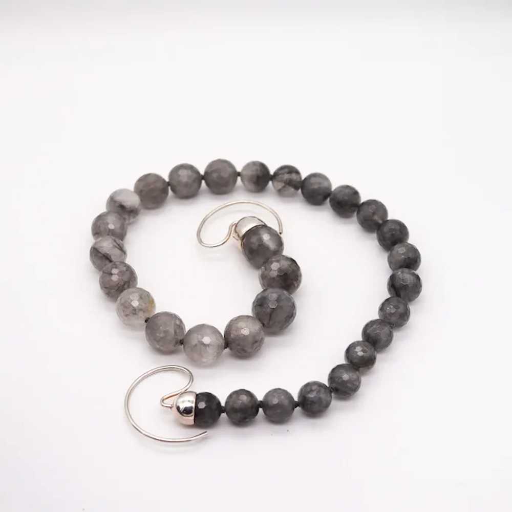 Monica Coscioni Roma Faceted Gray Agate Bead Neck… - image 5