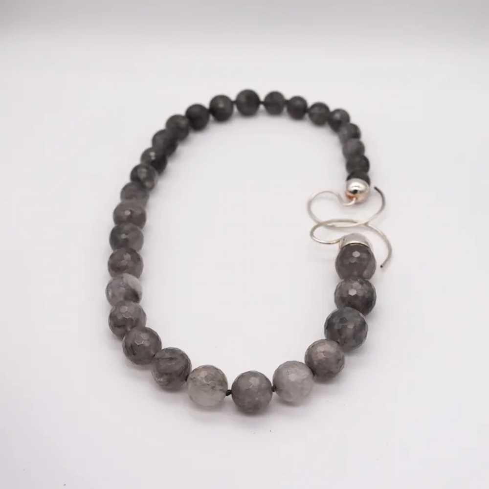 Monica Coscioni Roma Faceted Gray Agate Bead Neck… - image 6