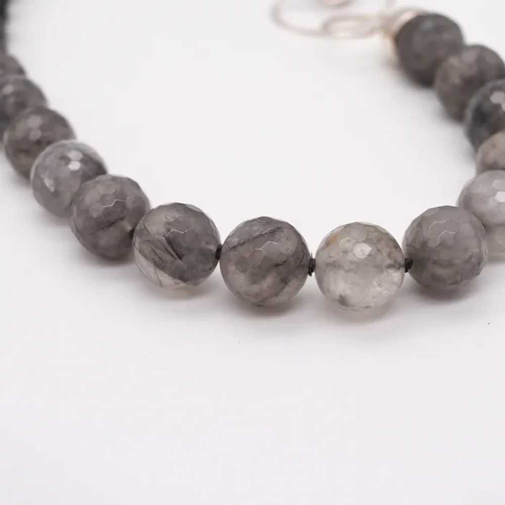 Monica Coscioni Roma Faceted Gray Agate Bead Neck… - image 7