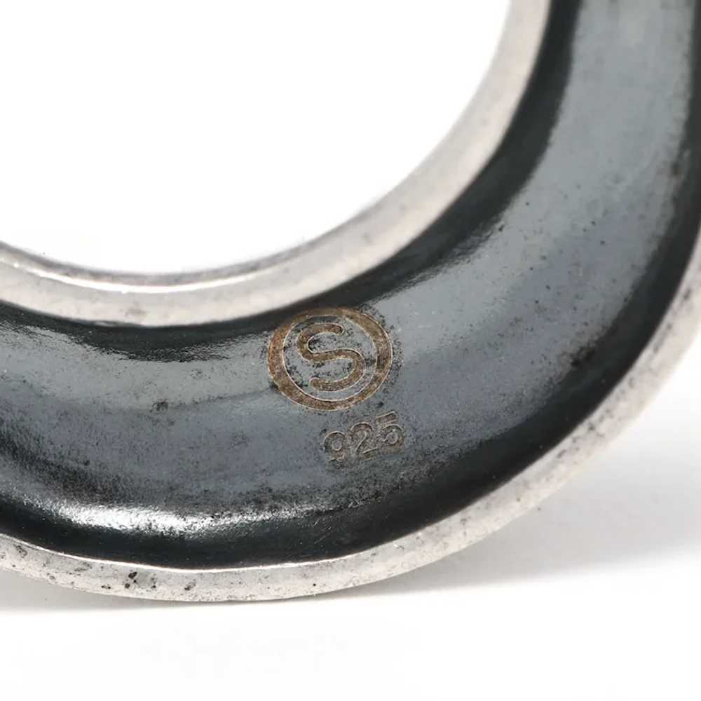 Vintage Open Circle Scroll Detail Dangle Earrings… - image 3