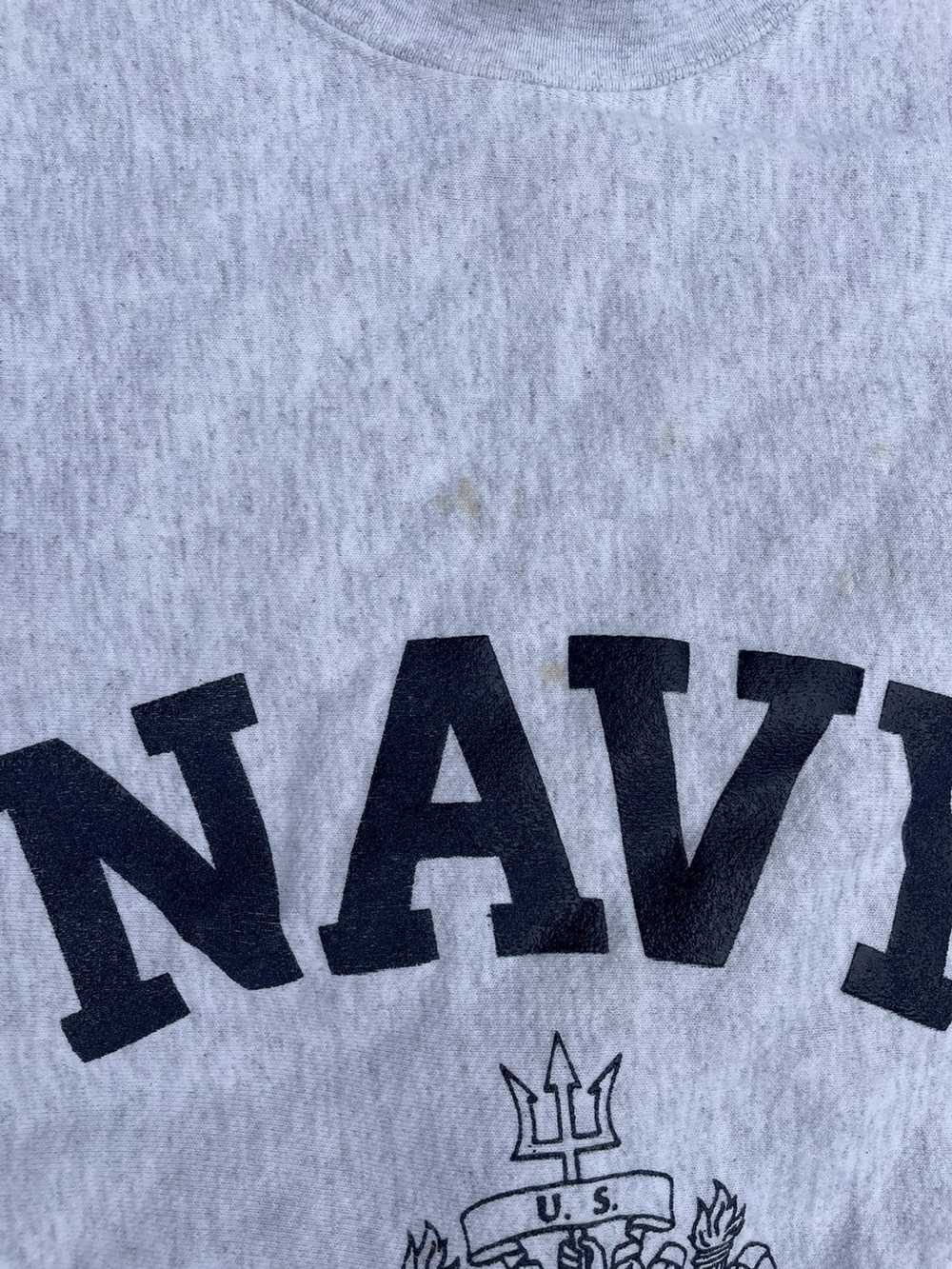 Military × Vintage Vintage Navy Reverse Weave 90s… - image 4