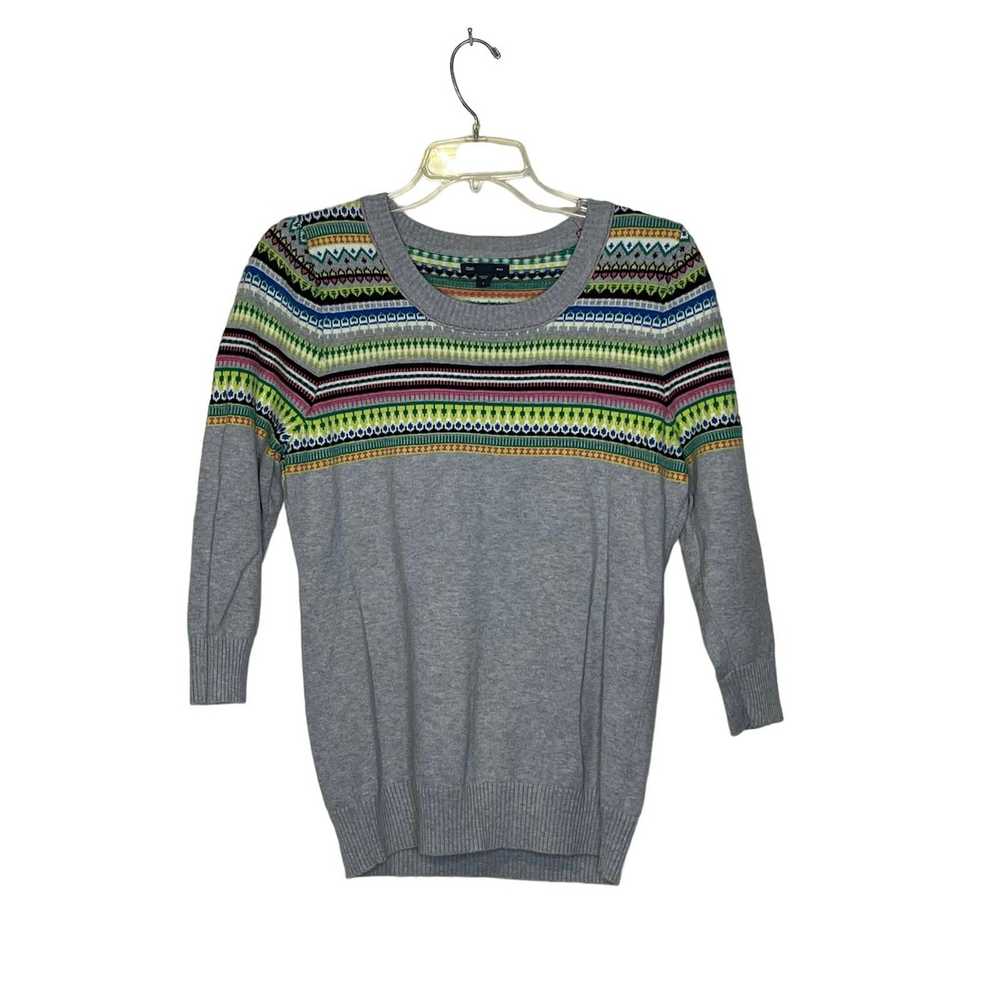 Gap Gap Sweater Size Large Gray Colorful Fair Isl… - image 1