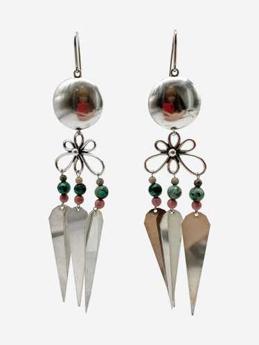 Isabel Marant Silver dangle earrings with bead det