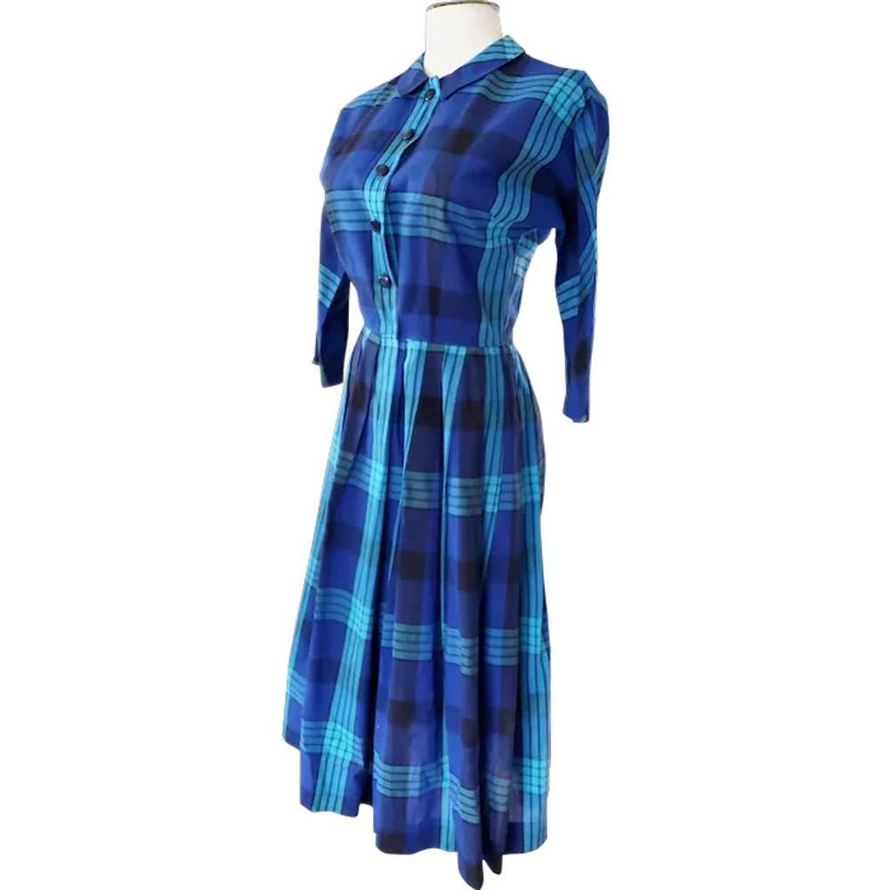 CRISP, BRIGHT Shirtwaist 1960's Dress - image 1