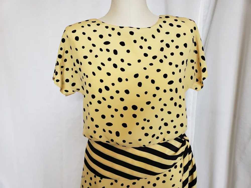 Sunny Yellow and Black Dots 'n Stripes Dress - image 6