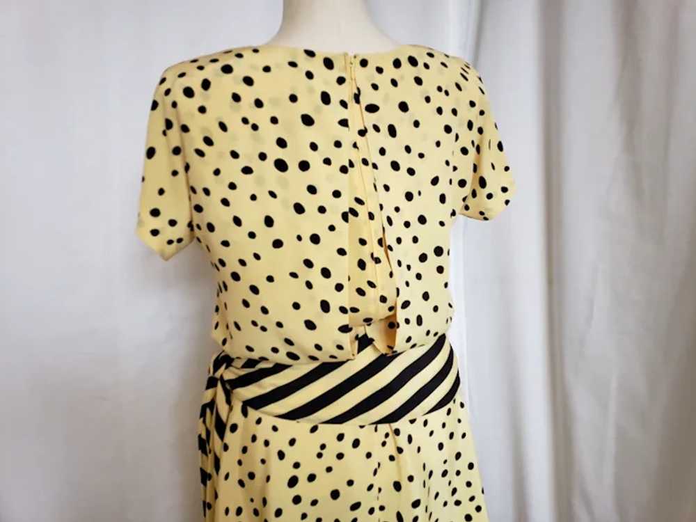 Sunny Yellow and Black Dots 'n Stripes Dress - image 8