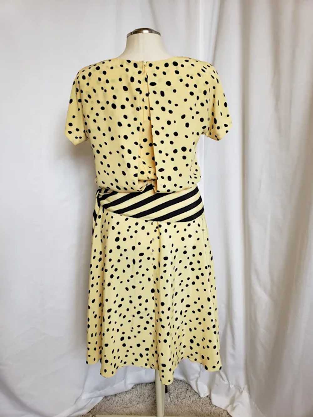 Sunny Yellow and Black Dots 'n Stripes Dress - image 9