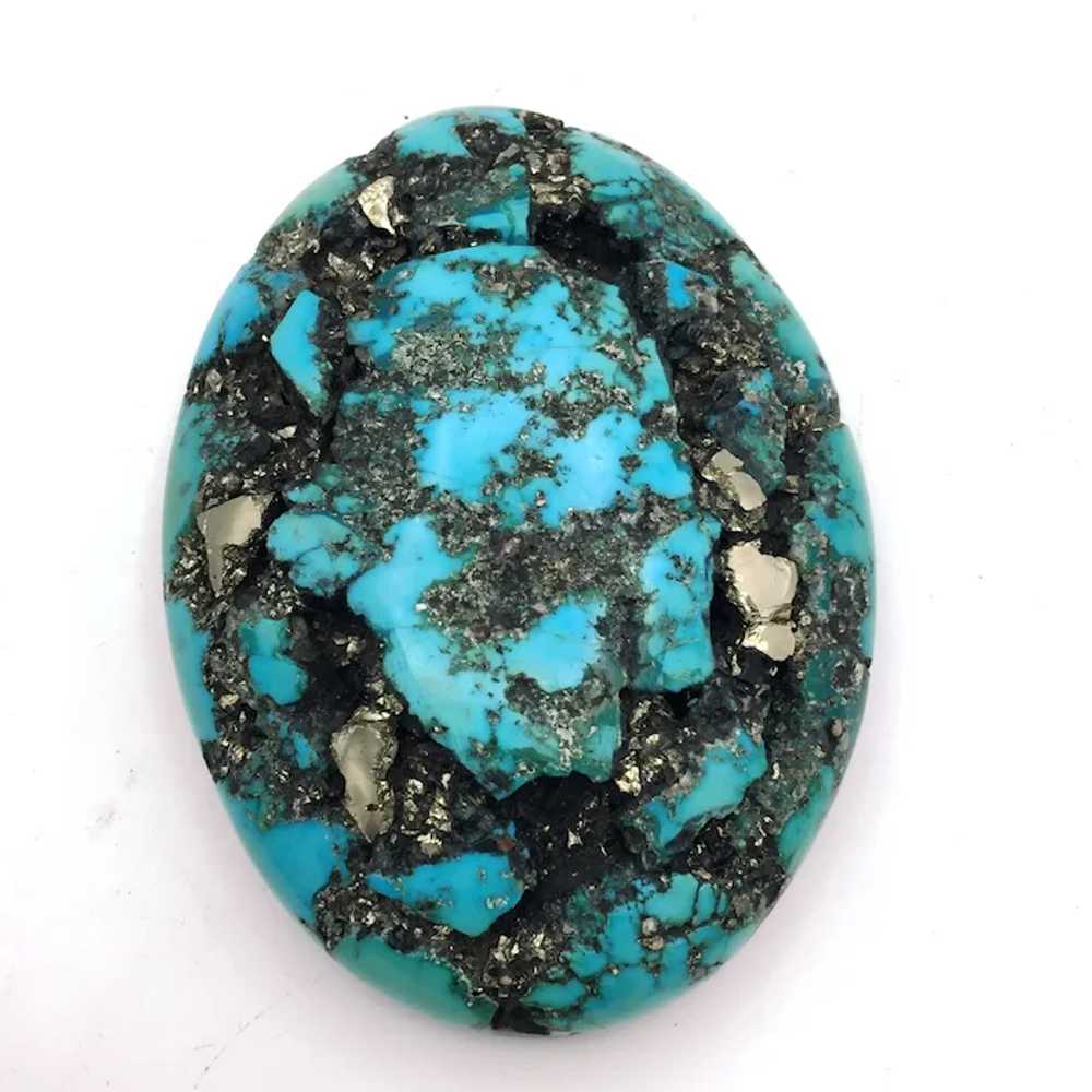 Large Turquoise In Matrix Belt Buckle - image 2