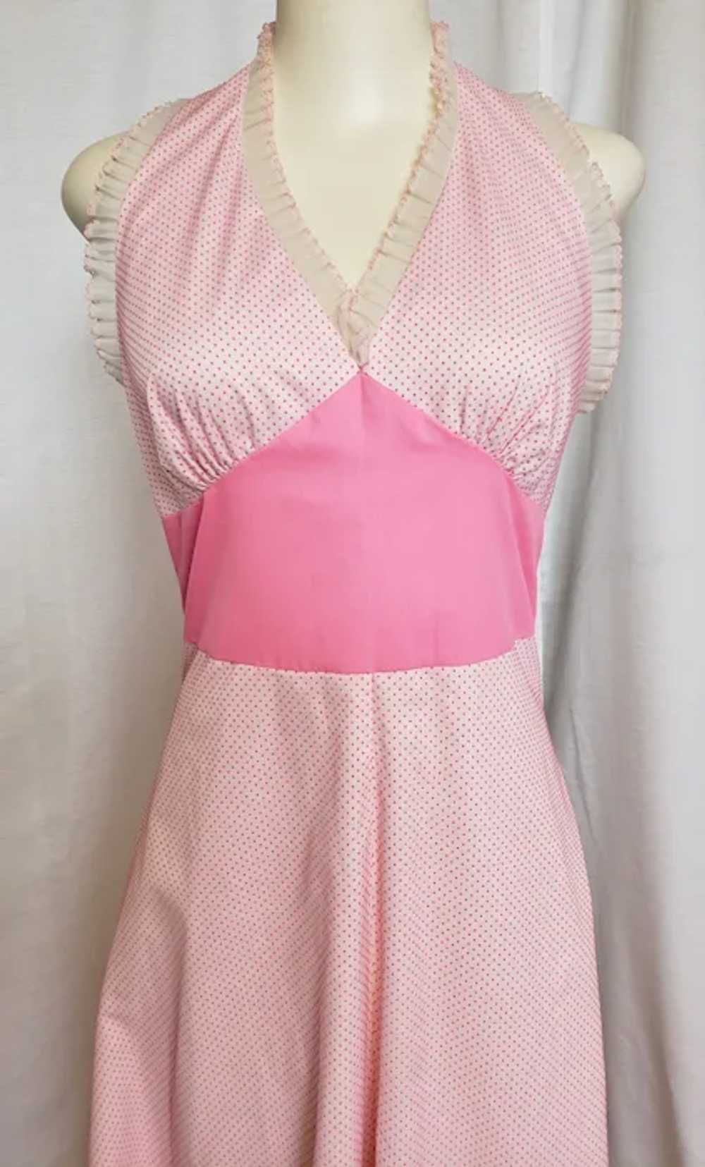 Pretty in Pink, Dotted Swiss Halter Dress - image 11