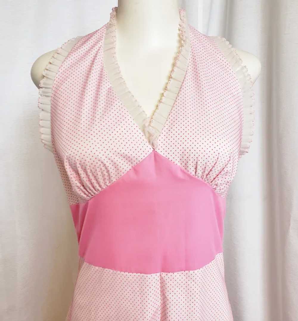 Pretty in Pink, Dotted Swiss Halter Dress - image 2