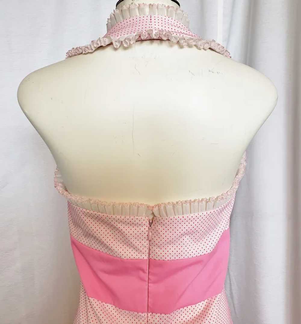 Pretty in Pink, Dotted Swiss Halter Dress - image 4