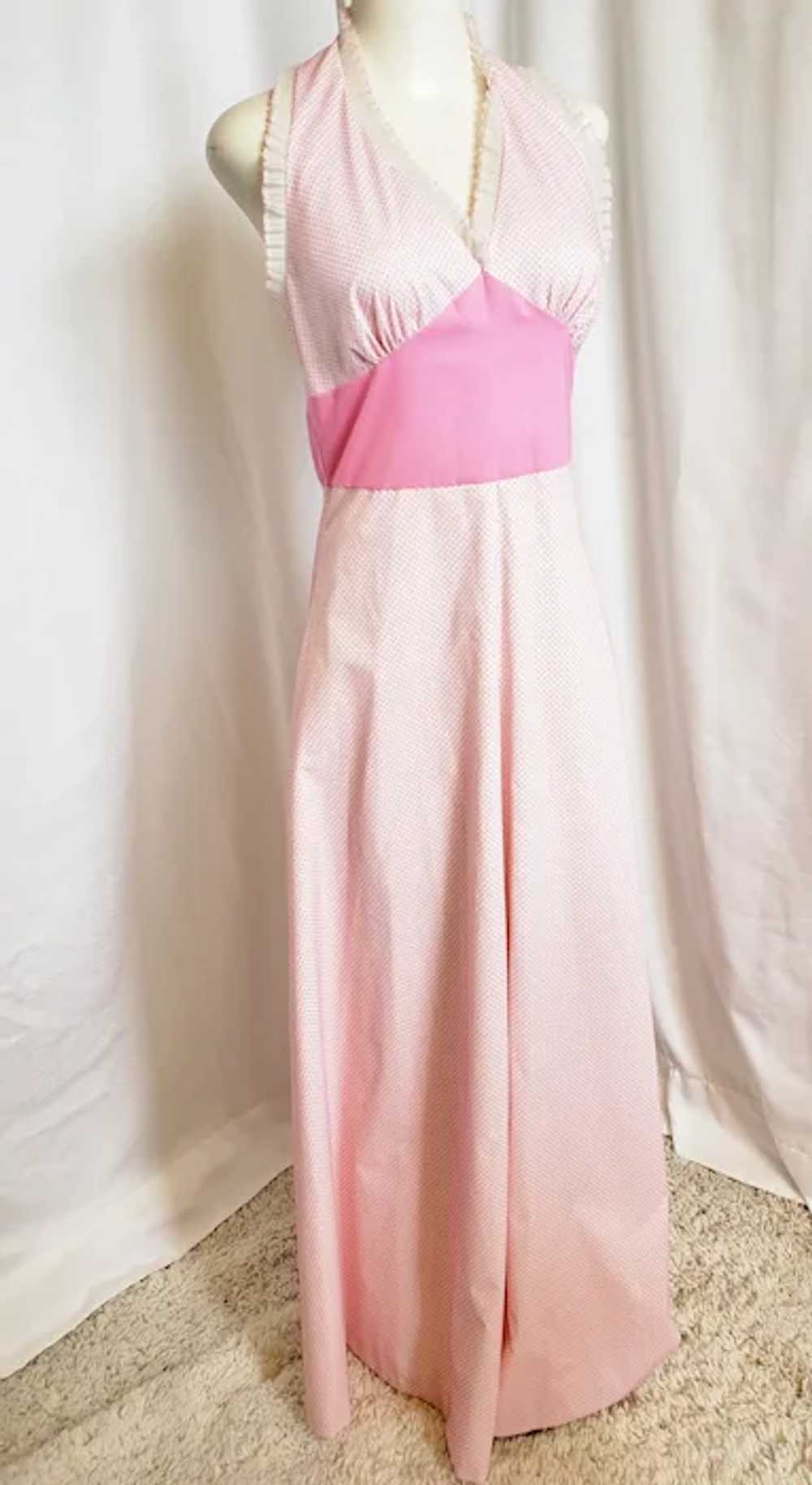Pretty in Pink, Dotted Swiss Halter Dress - image 5