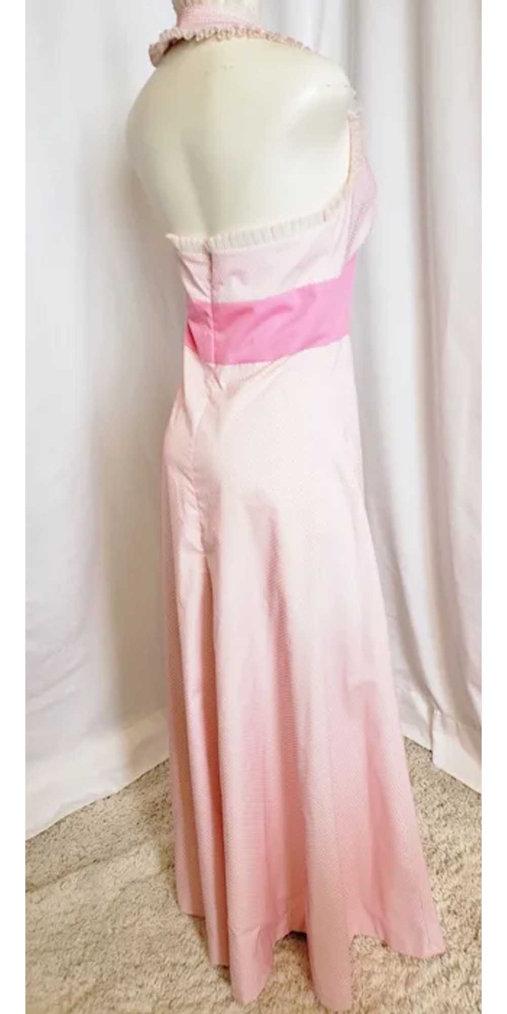 Pretty in Pink, Dotted Swiss Halter Dress - image 6