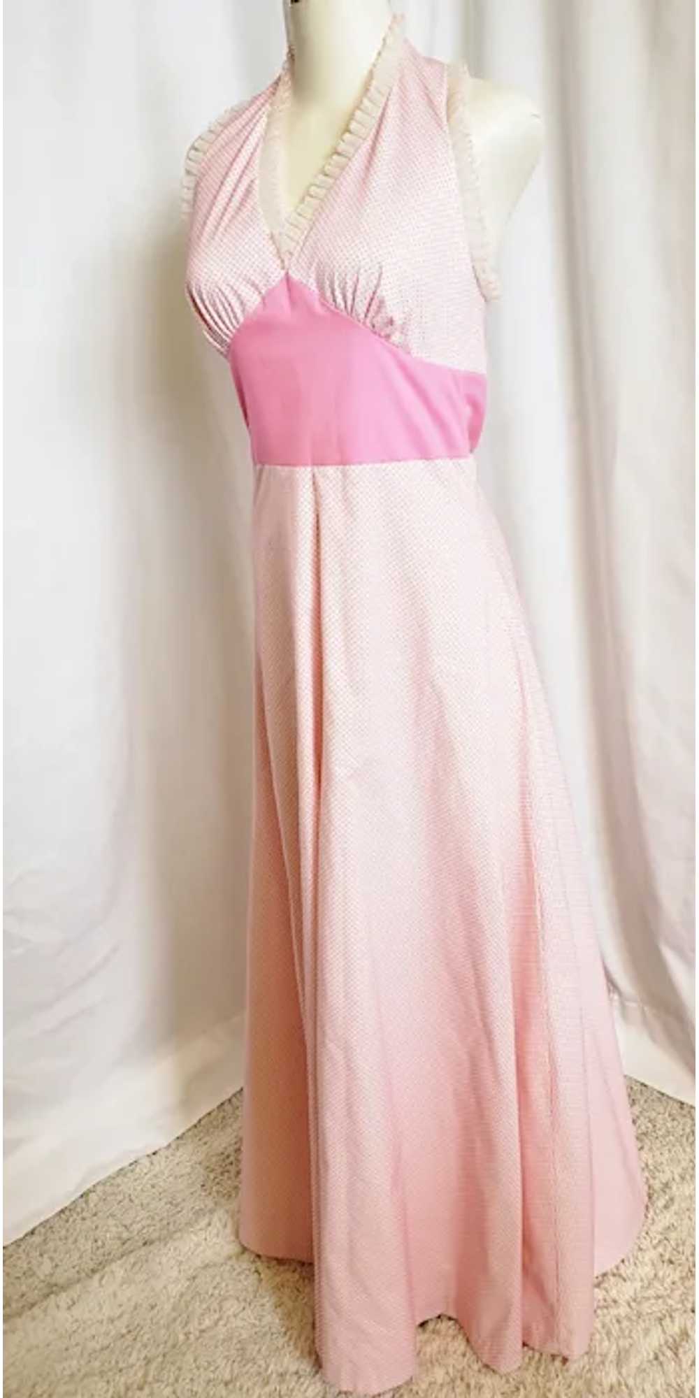 Pretty in Pink, Dotted Swiss Halter Dress - image 7