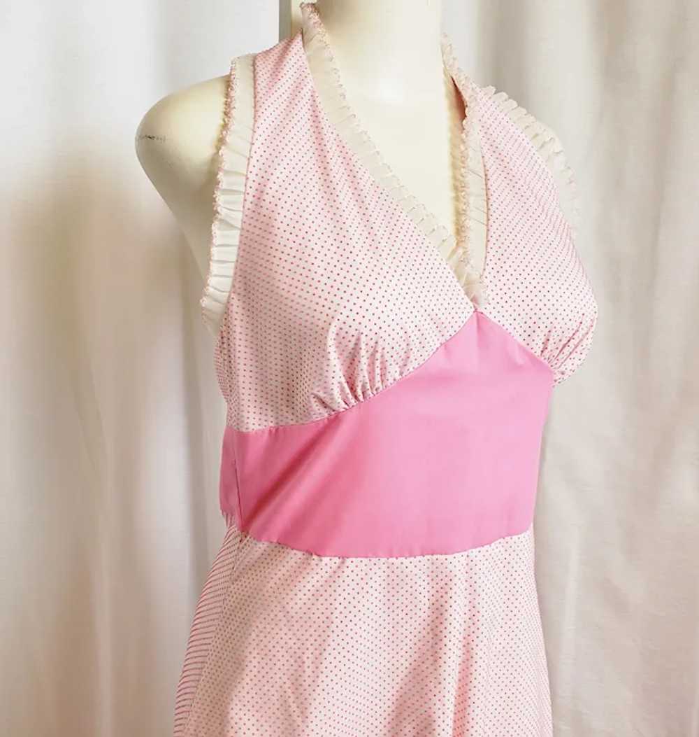 Pretty in Pink, Dotted Swiss Halter Dress - image 8