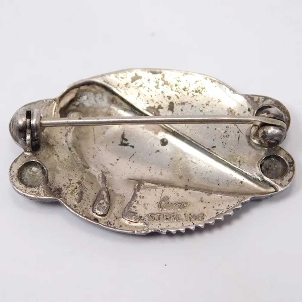 Jewel Art Sterling Silver Bird Brooch Pin RARE