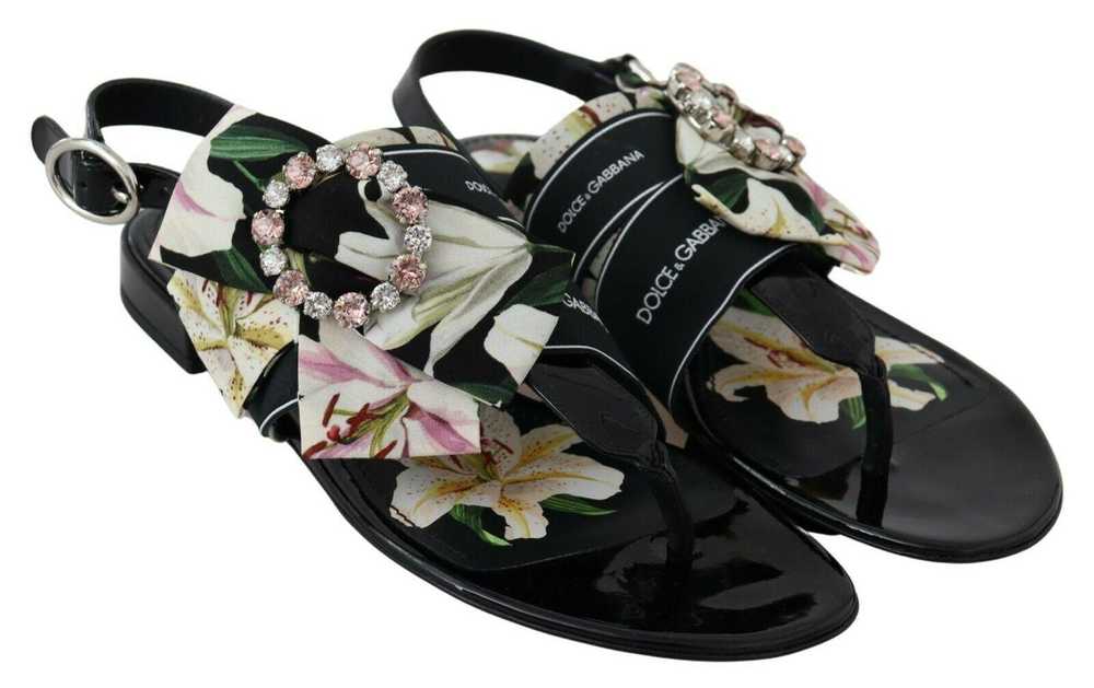 Dolce & Gabbana Floral Printed Cady Thong Sandals - image 3