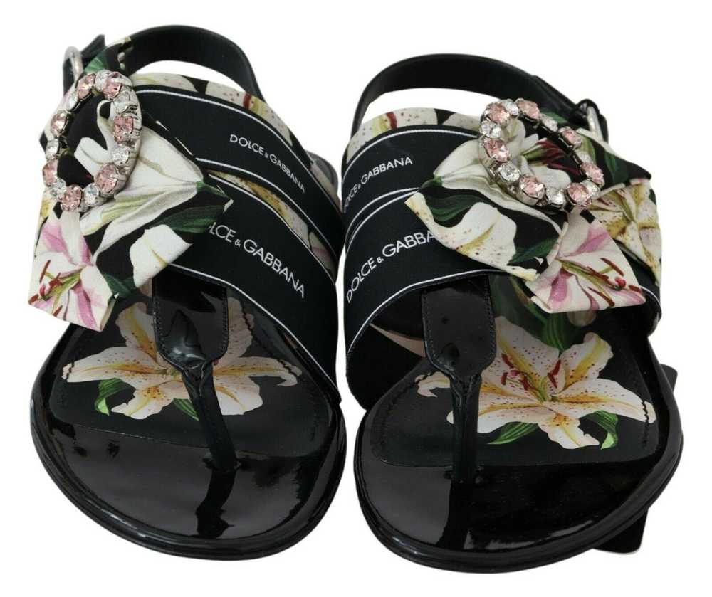 Dolce & Gabbana Floral Printed Cady Thong Sandals - image 4