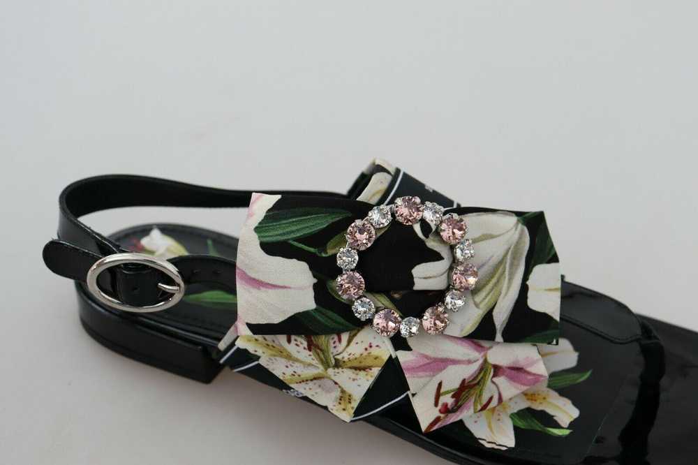 Dolce & Gabbana Floral Printed Cady Thong Sandals - image 8