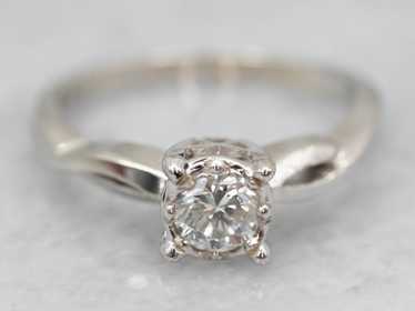 Diamond Twist Solitaire Engagement Ring - image 1