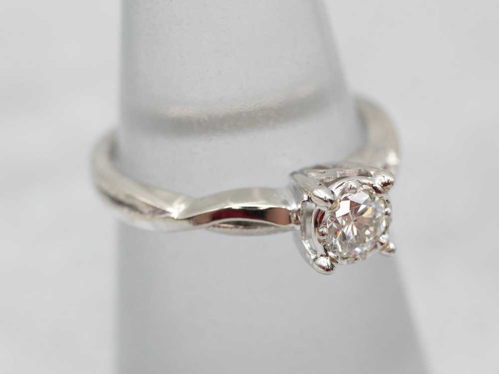 Diamond Twist Solitaire Engagement Ring - image 3