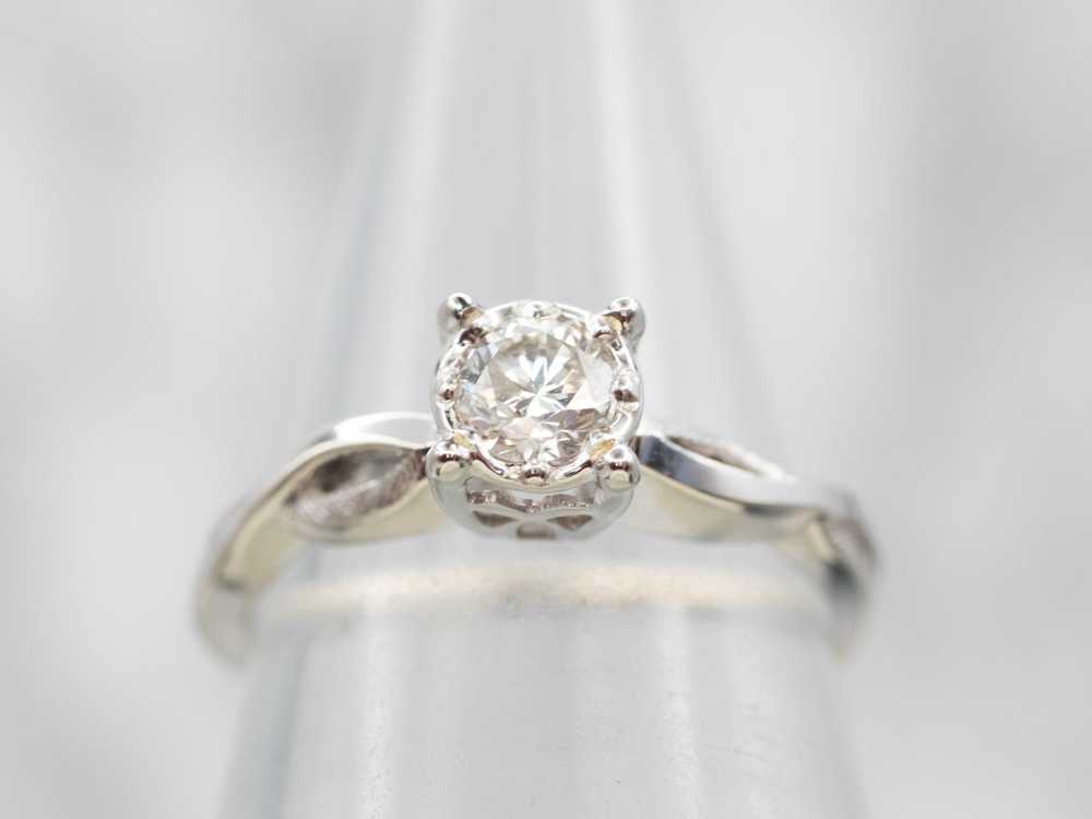 Diamond Twist Solitaire Engagement Ring - image 4