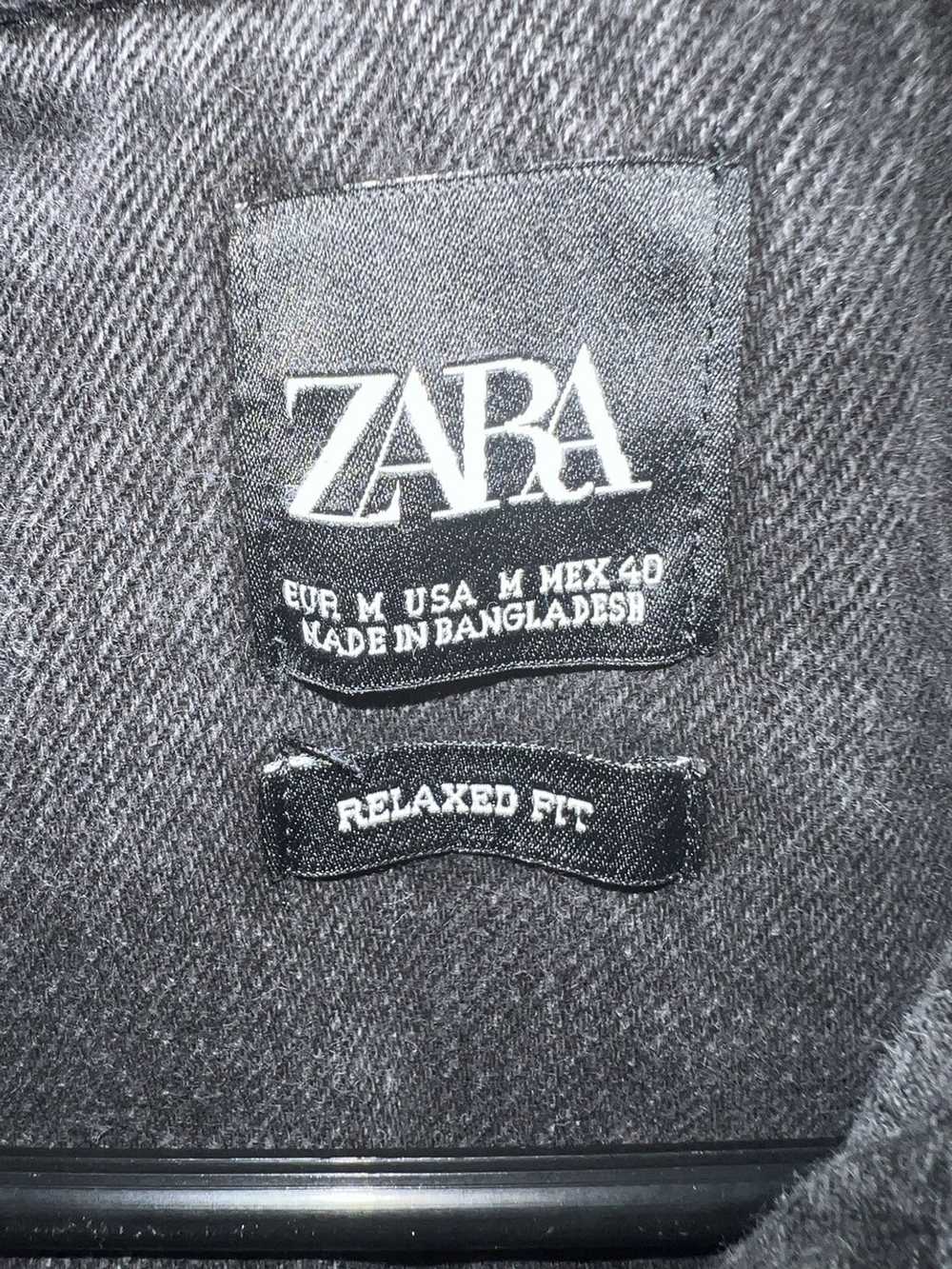 Zara Distressed Denim Long Sleeve Black Denim But… - image 3