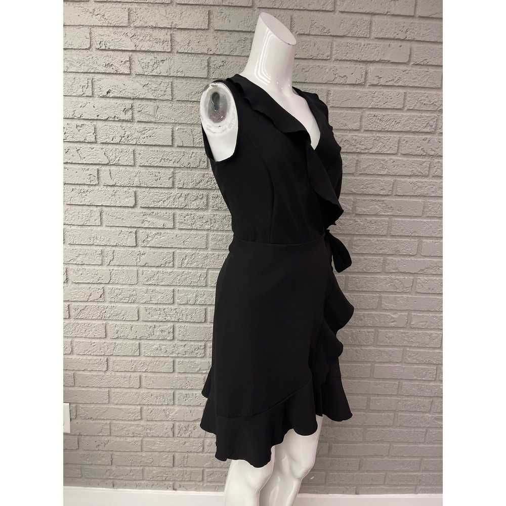 Loft Loft Black Wrap Ruffle Dress Size 2 - image 2