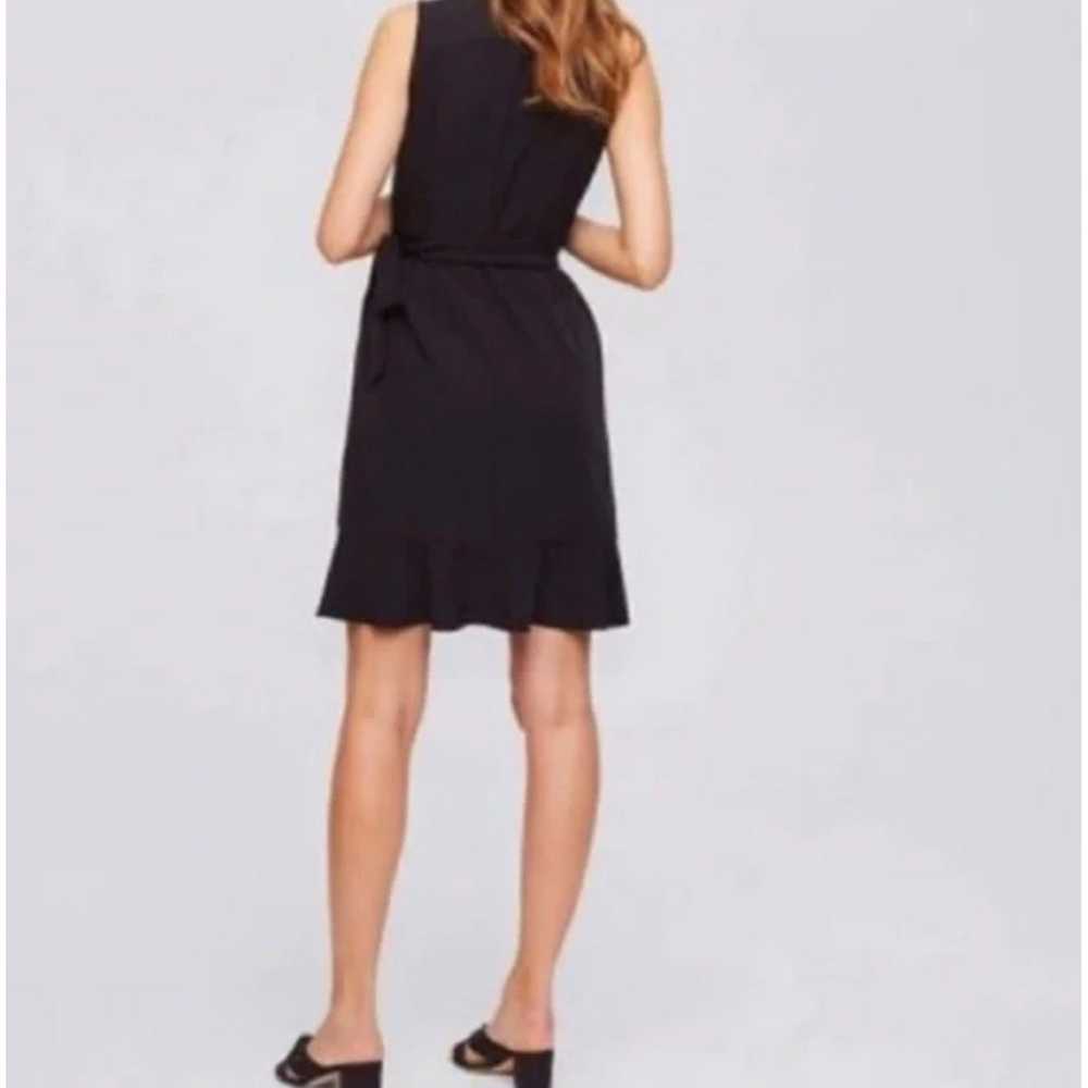 Loft Loft Black Wrap Ruffle Dress Size 2 - image 4