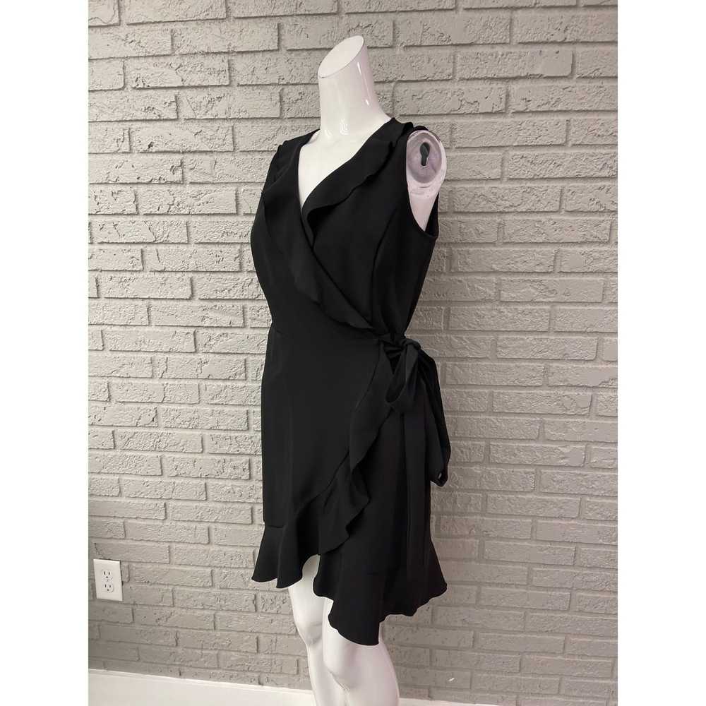 Loft Loft Black Wrap Ruffle Dress Size 2 - image 6