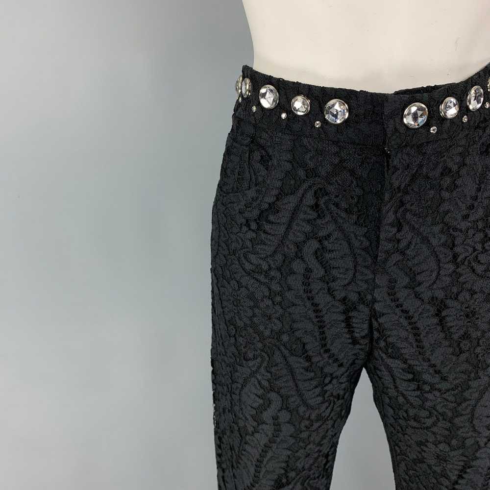 No. 21 Black Lace Cotton Blend Crystal Dress Pants - image 2