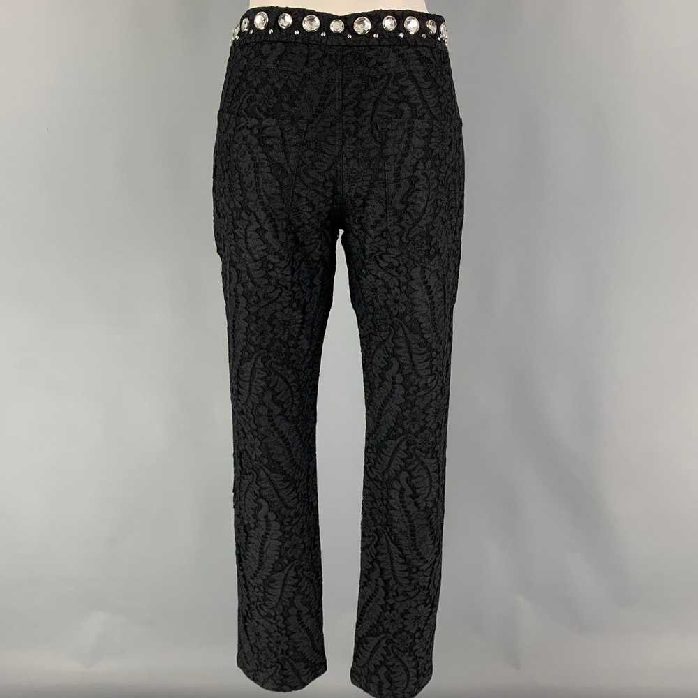 No. 21 Black Lace Cotton Blend Crystal Dress Pants - image 3