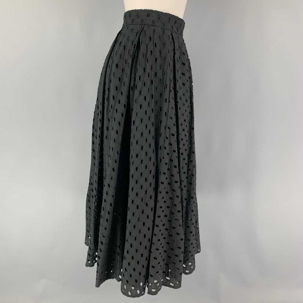 Moschino Black Cotton Eyelet ALine Skirt - image 3