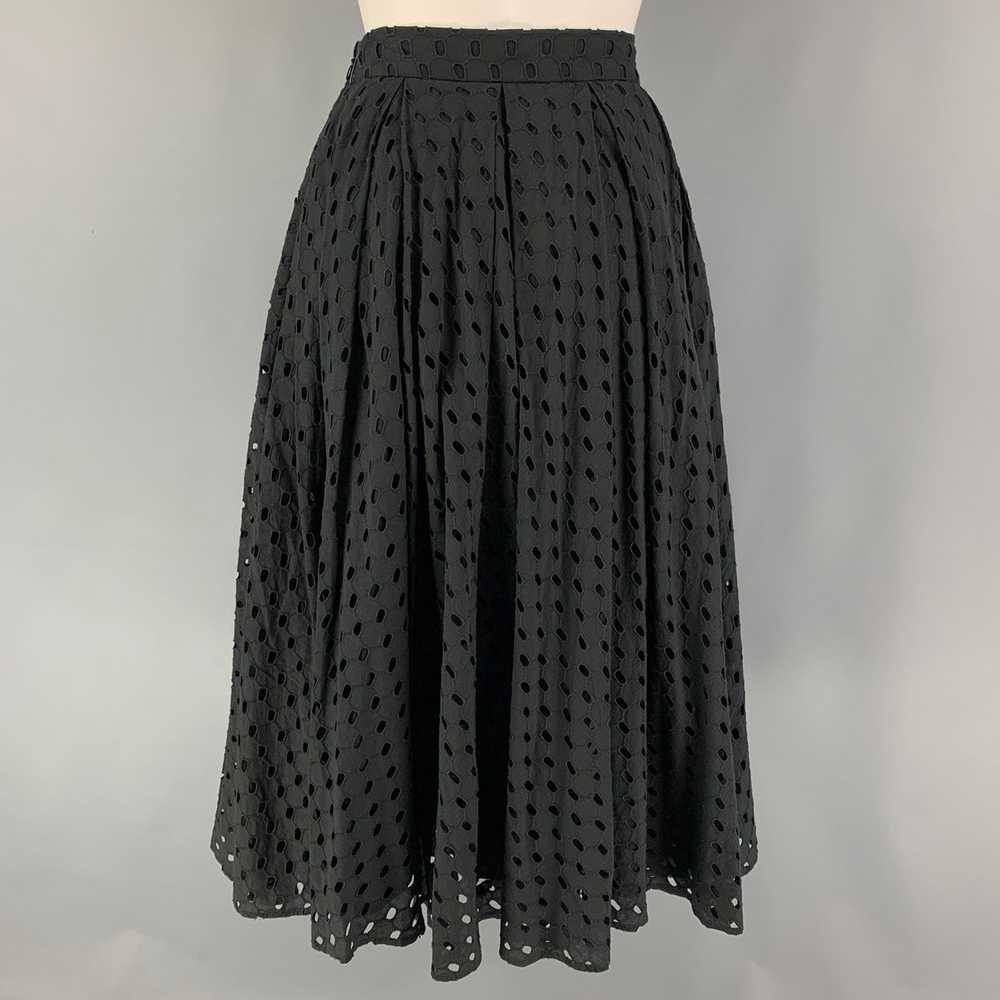 Moschino Black Cotton Eyelet ALine Skirt - image 4