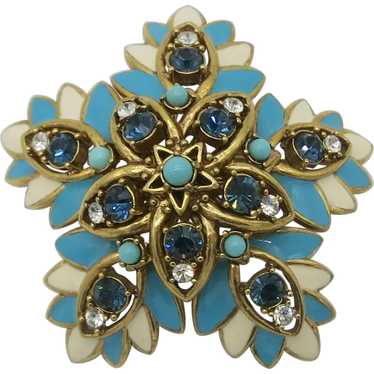 Joan Rivers Turquoise Enamel & Cabochon High Dome… - image 1