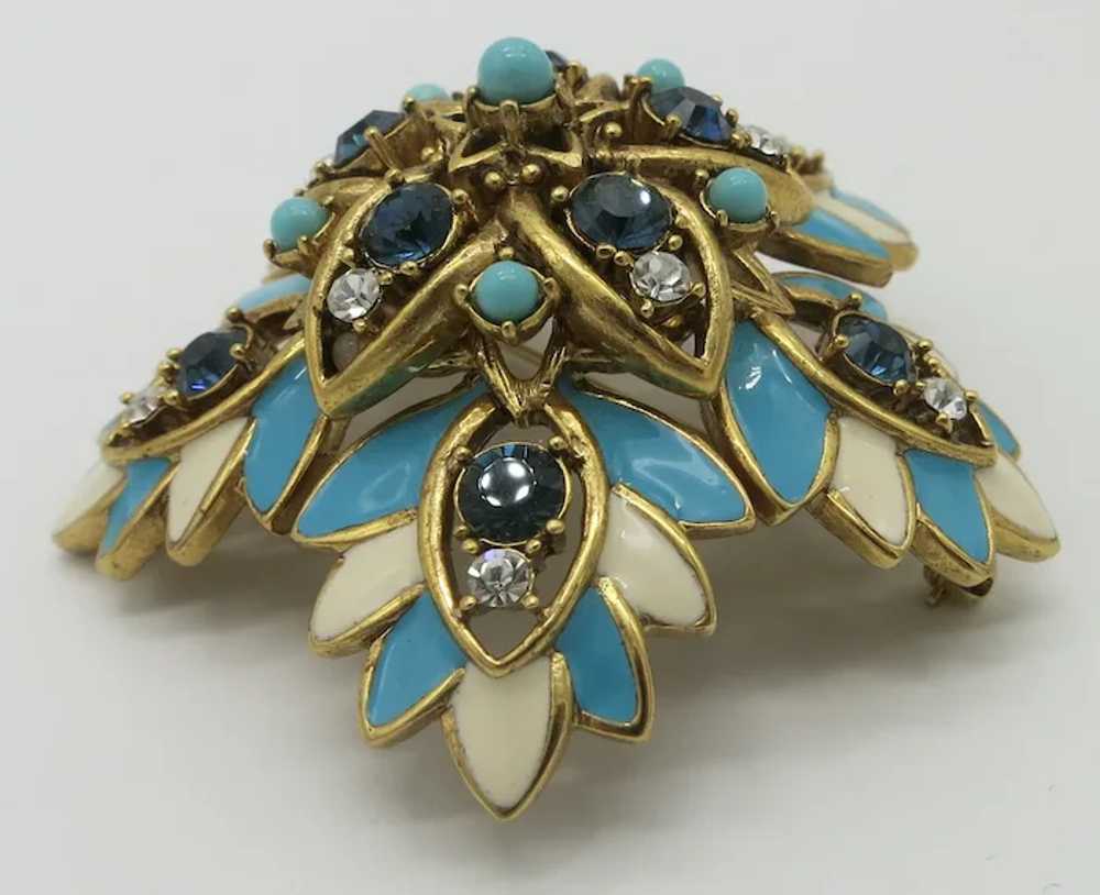 Joan Rivers Turquoise Enamel & Cabochon High Dome… - image 3