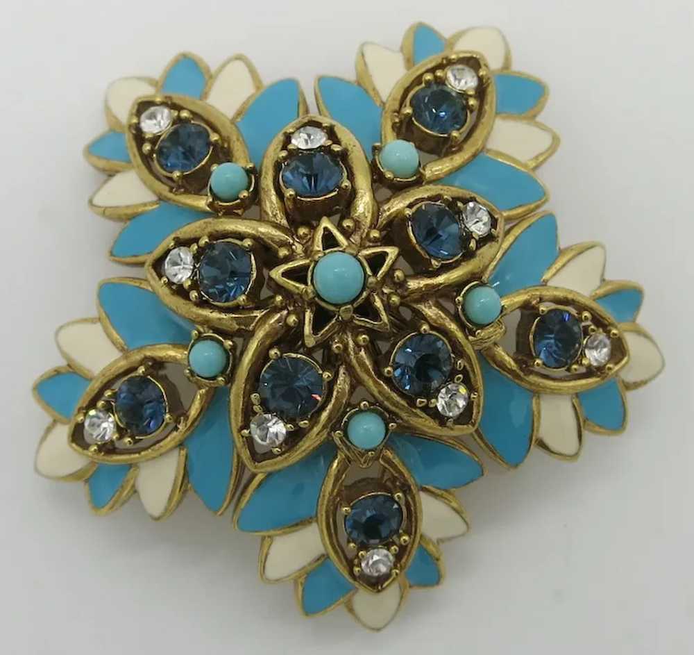 Joan Rivers Turquoise Enamel & Cabochon High Dome… - image 5