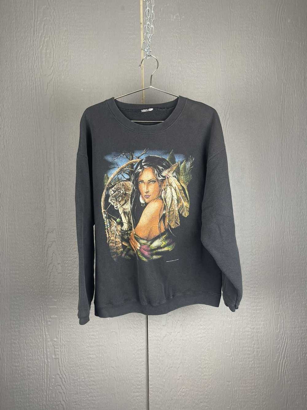 Animal Tee × Vintage Vintage 90s Native American … - image 1