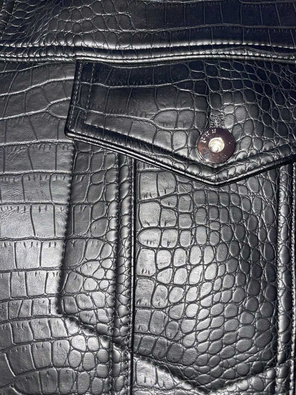 Luxury Crocodile Print Leather Jacket - DONCARE - image 3