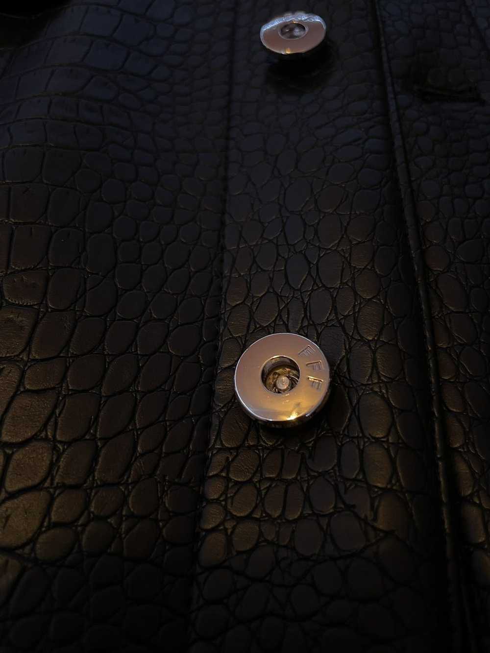 Luxury Crocodile Print Leather Jacket - DONCARE - image 6