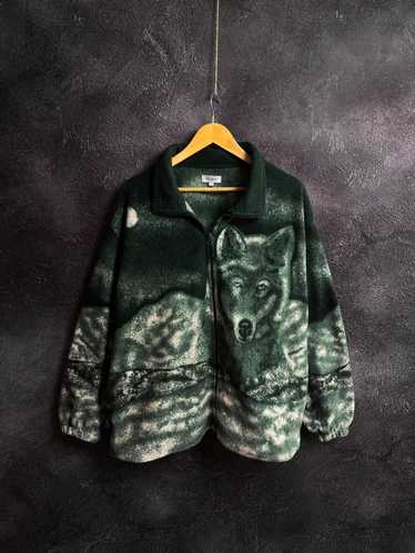 Mens wolf print fleece - Gem