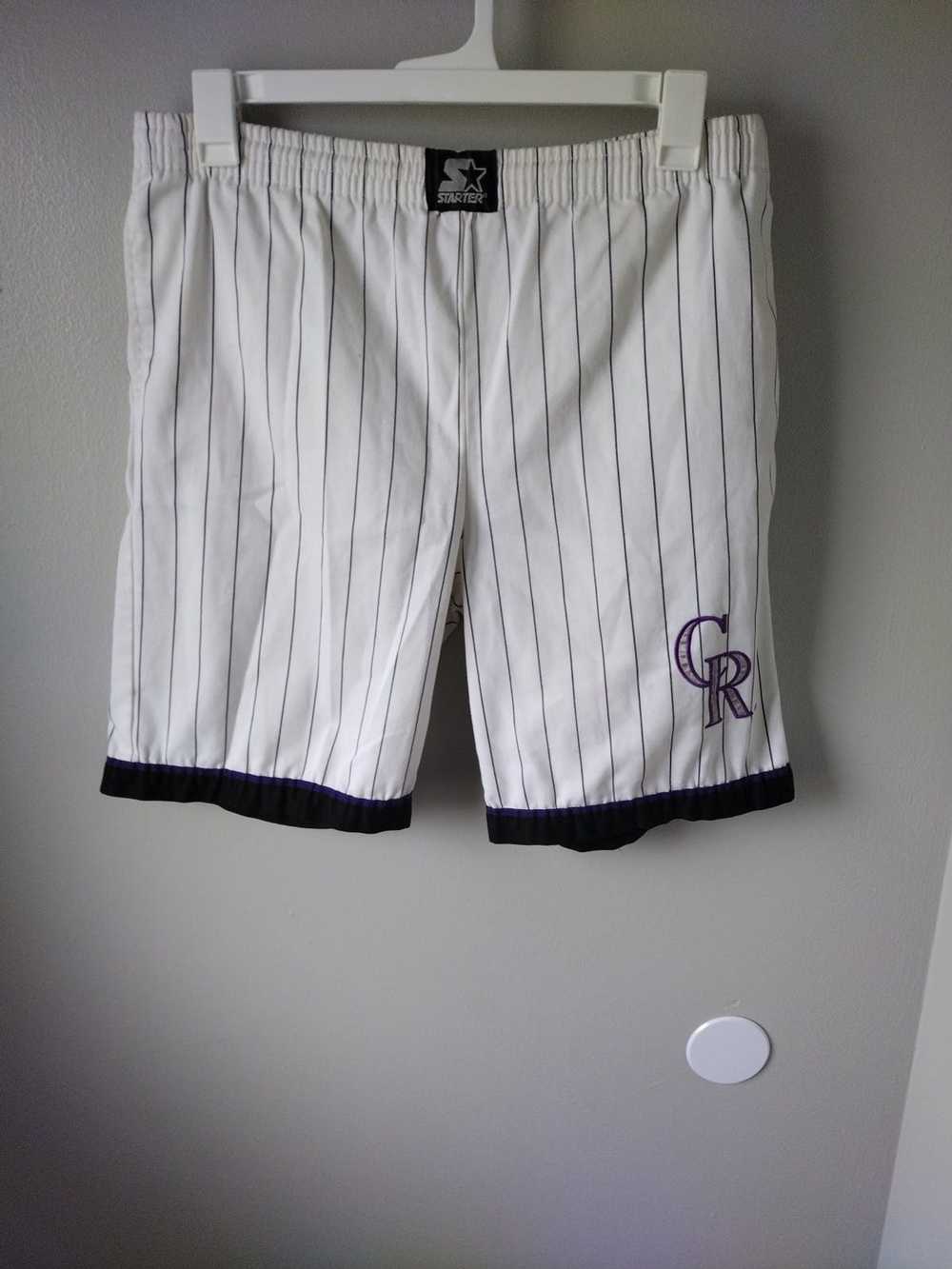 RARE Chicago Cubs Starter Pinstripe Jersey & Shorts Size L 1990 MLB Vintage