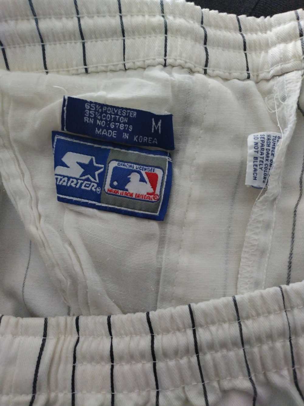 New York Yankees Starter Mens Baseball Jersey Button Up Orange Stripe MLB M