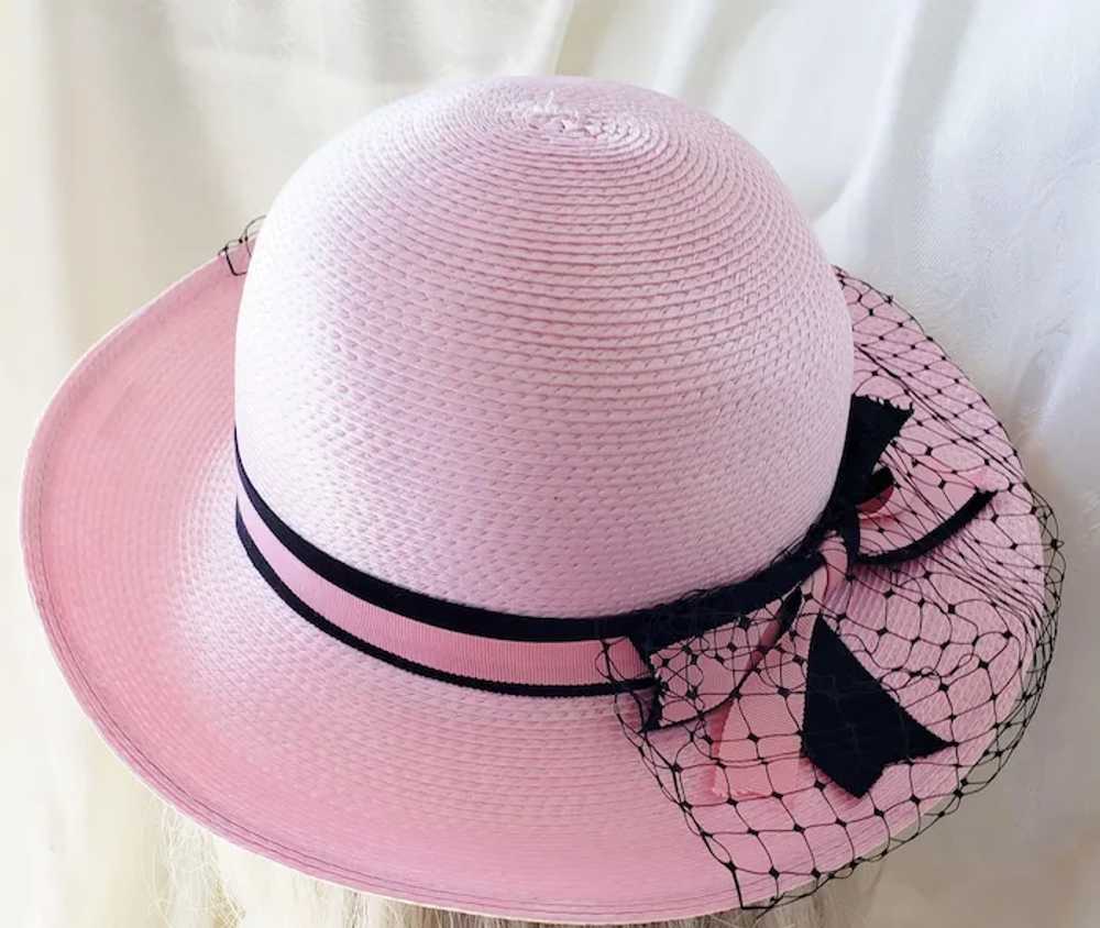 Pink 'n Black Veiled Vivacious Hat - image 2