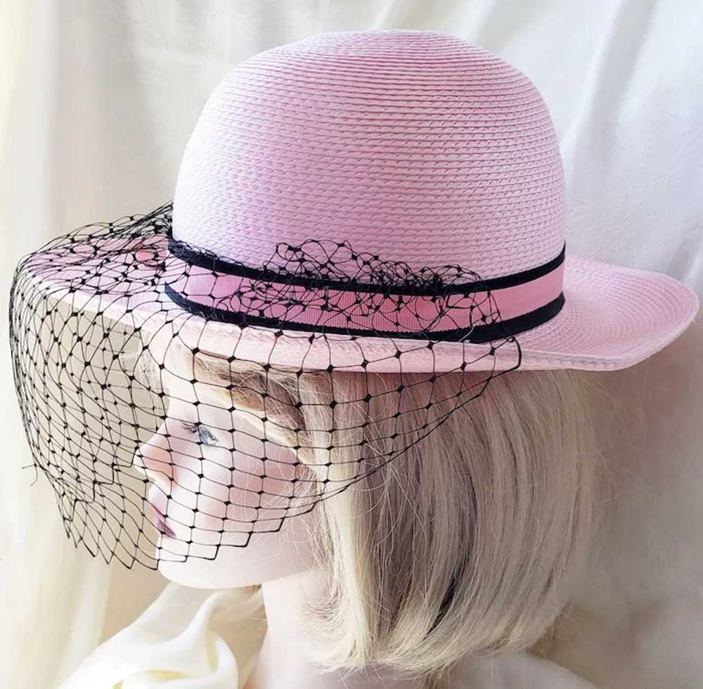 Pink 'n Black Veiled Vivacious Hat - image 5
