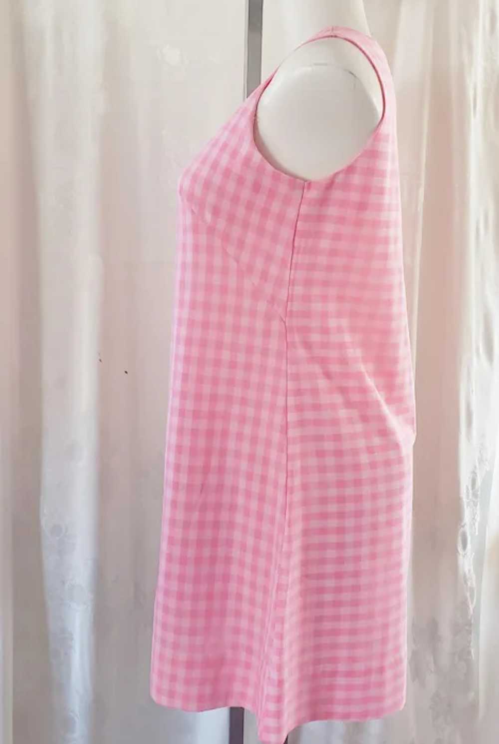 Pink Gingham & Flower Pot Summertime Day Dress - image 4
