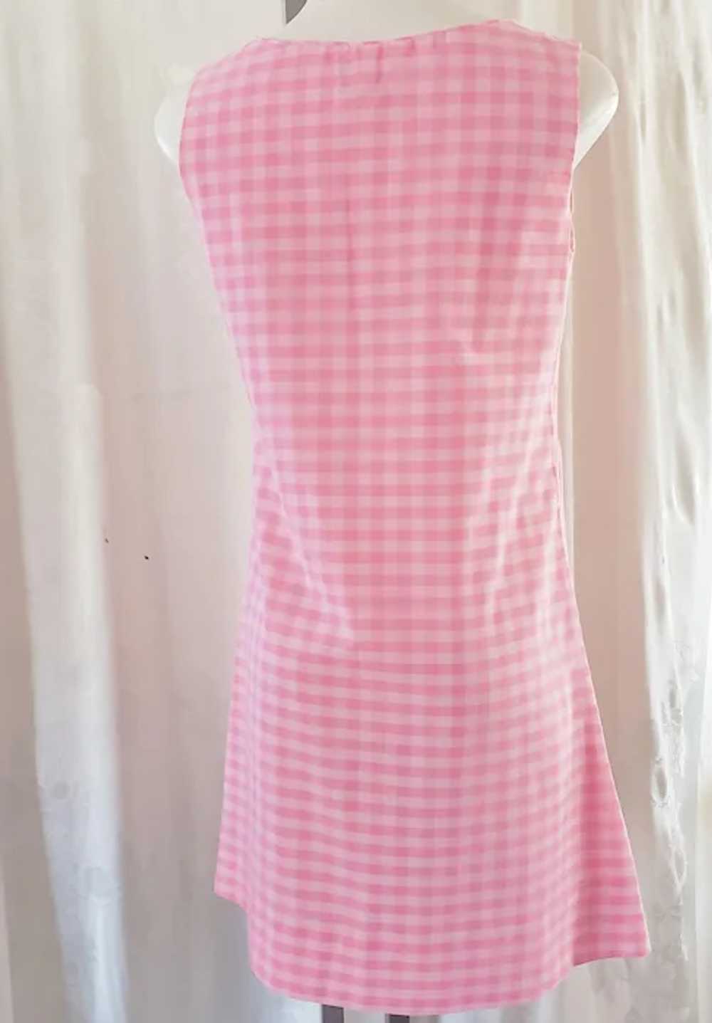 Pink Gingham & Flower Pot Summertime Day Dress - image 5