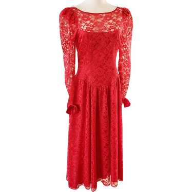 Red Lace Dreamy Gown - image 1